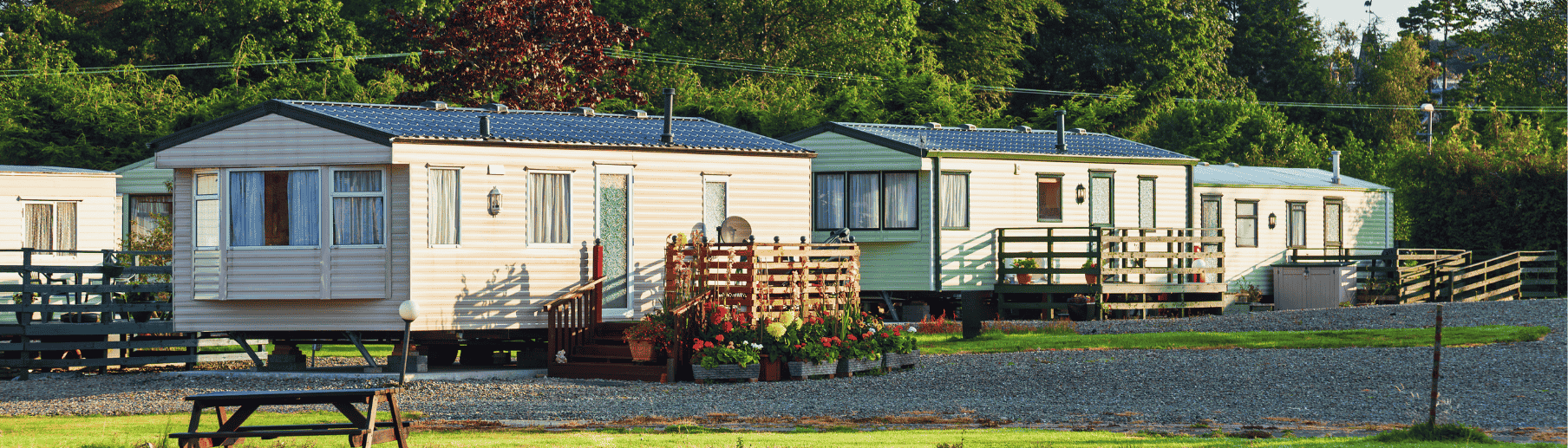 a uk holiday park in autumn